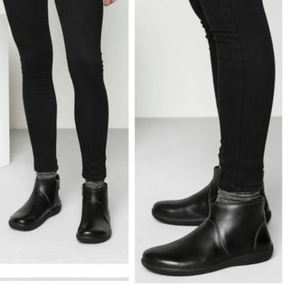 Birkenstock Leather Bennington Booties Ankle Boots Zip Up Side Black Size 37 / 6 - Picture 8 of 12